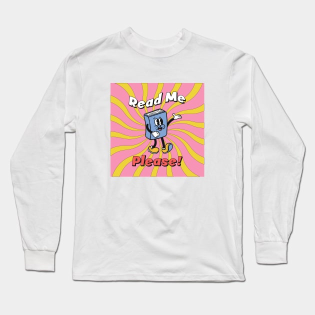 vintage book cartoon character Long Sleeve T-Shirt by Rantang Kecil